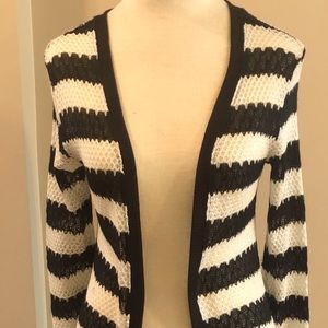 Black and white duster sweater